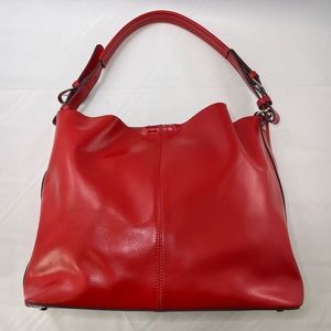 Co-lab Red Leather Tote, Bucket Bag
